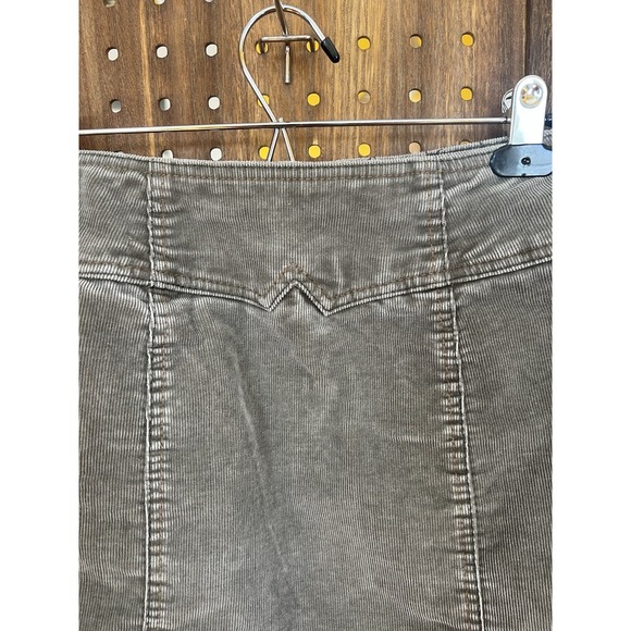 Gap Women's Sz 2 Greyish Corduroy Mini Skirt Y2K 2004 Academia Boho 70s - Picture 5 of 11